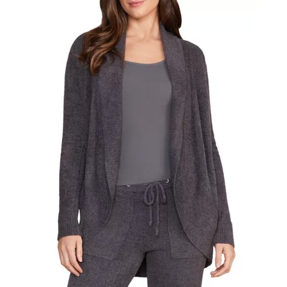 Barefoot Dreams Cozychic Lite Circle Cardigan Gray L/XL Soft Open Front Sweater - Picture 1 of 10